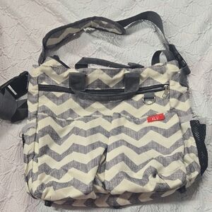 Diaper Bag Chevron Gray and Cream Bag